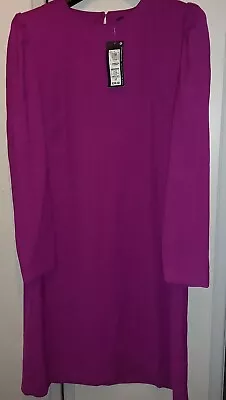 M&s Magenta Long Sleeve Dress Sz 12 Bnwt  • £5