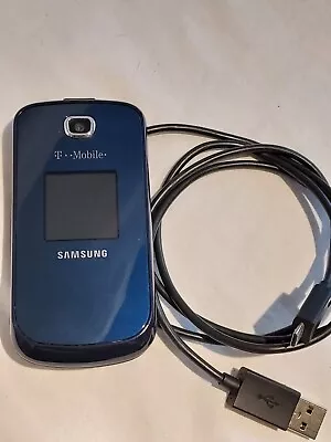 Samsung SGH-T259 Blue  (T-Mobile) 3G GSM Basic Camera Flip Cell Phone - Working • $28