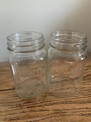 Lot Of 2 Vintage Kerr Self Sealing Mason Pint 16 0z. Jars Embossed Lettering • $12.99