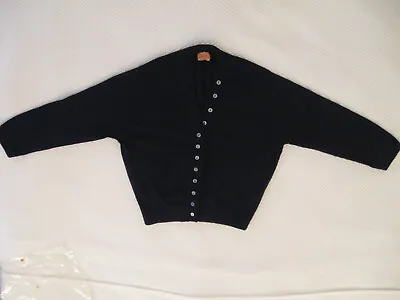 $325 • Buy Vintage Scottish Cashmere Cardigan Sweater - Navy, 12-Button Placket, 1950s