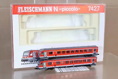 FLEISCHMANN 7427 DB RED CLASS BR 628 239-6 DIESEL RAILCAR 2 CAR SET Oj • $197.47