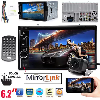 6.2 Inch Car Radio CD DVD Player 2DIN Stereo BT Touch In Dash Mirror Link Camera • $90.60