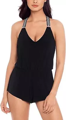 Magicsuit 283515 Borderline Gabby Swim Dress Black/White Size 16 • $152.10