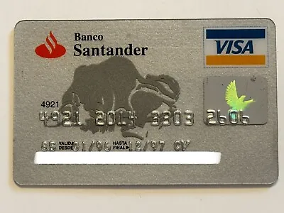 Banco Santander Credit Card▪️Spain▪️Expired In 1997▪️Visa▪️Silver • $19.99