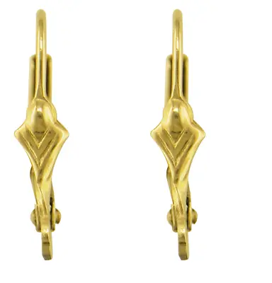 Continental Earring Fluer De Lys 9ct Gold Lever Back Earring Hooks 1 X Pair • £42.99