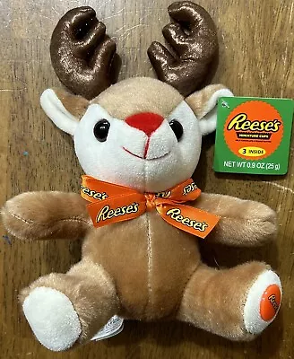 Reese’s Miniature Cups Soft Red Nosed Plush Reindeer Christmas Galerie NWT 8” • $7