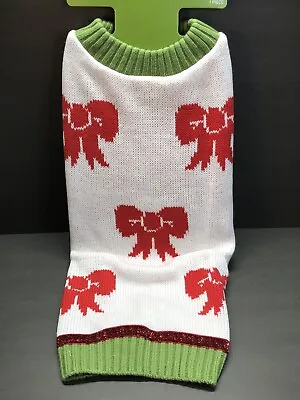 UGLY Pet Dog Sweater - Christmas Design Bows Glitter Size Medium NEW! - B9 • $9.99