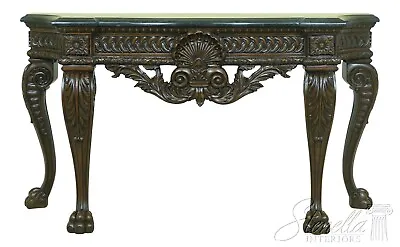 L53754EC: Large Georgian Carved Console Table W. Marble Top • $1695