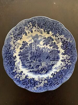 J & G Meakin Romantic England Derbyshire Haddon Hall Blue Willow 10” Plate • $13.98