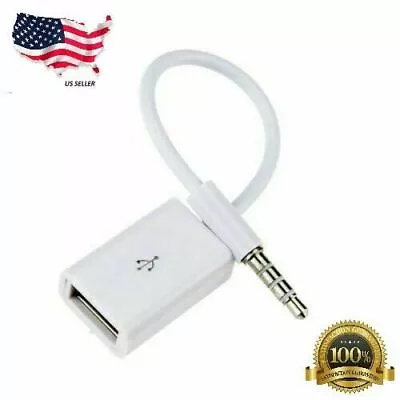 3.5mm Male AUX Audio Plug Jack To USB 2.0 Female Converter Cable Cord EN • $2.95