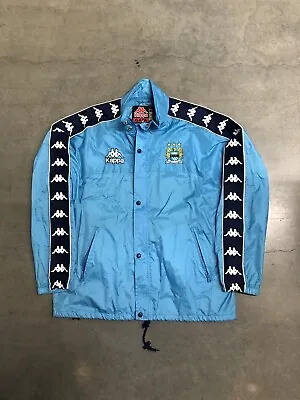 Vintage 90’s Manchester City FC Kappa Packable Windbreaker Jacket Men’s XL • $184.99