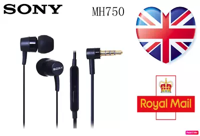 Genuine SONY MH750 Stereo Handsfree Earphone With MIC - UK STOCK • £5.99