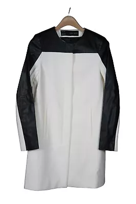 Vintage Zara Basic Modern Two Tone Black & White Womens Coat Jacket XS Spain • $46.40