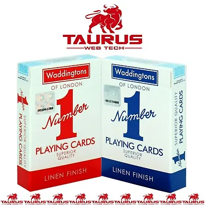 2 X DECKS Waddingtons No.1 Classic Playing Cards Red Blue Poker Game UK FREE P&P • £5.45