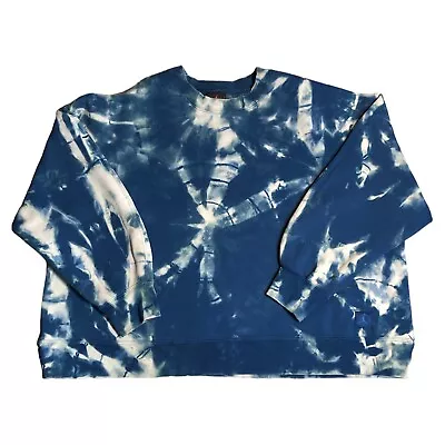 Nike Air Jordan Flight Oversized Sweatshirt Womens Tag 1X Tie Dye Acid Wash Blue • £33.70