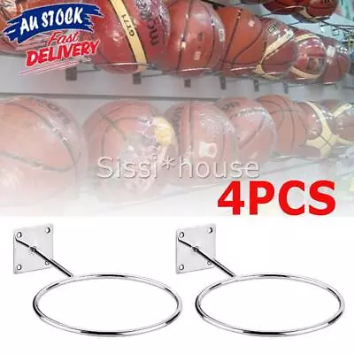 4X Wall-Mounted Sport Ball Rack Holder Basketball Football Mount Display Stand • $21.30