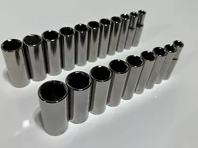 NEW Craftsman USA G 20pc Deep 6 Point Socket Set Metric 9-19mm & SAE 3/8 To 7/8 • $139.99