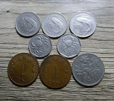 MALTA -1975 - 1998 - 1/5/10/25 Cents -  8 Coins  Lot MIXED - XF • $8