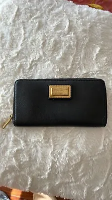 Marc By Marc Jacobs  Long Black Pebbled Leather Zip Around  Wallet • $34.99