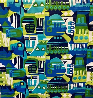 RARE Vintage EVERFAST Abstract Mid Century Modern Cotton Print MCM Fabric TRV007 • $69.97