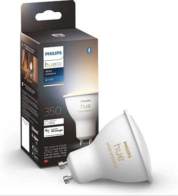 $39 • Buy Philips Hue White Ambiance GU10 Smart LED Bulb Bluetooth Home Automation - NEW