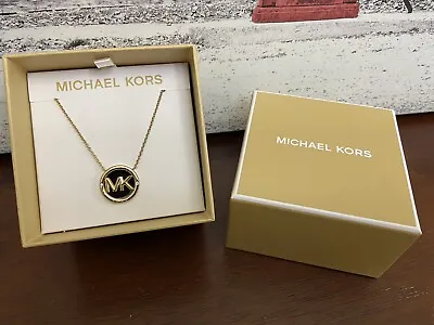 Michael Kors Stainless Steel MK Pendant Necklace (Gold Tone) New With Tag $100 • $50