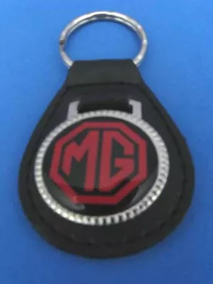 Mg Mga Mgb Midget Red Black Leather Keyring Keyfob #041 • $17.98