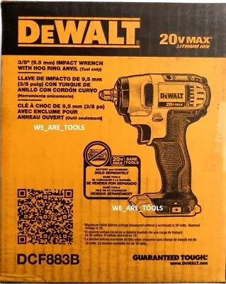 Dewalt DCF883B 20V 3/8  Impact Wrench 20V Cordless 20 Volt Hog Ring • $139.97