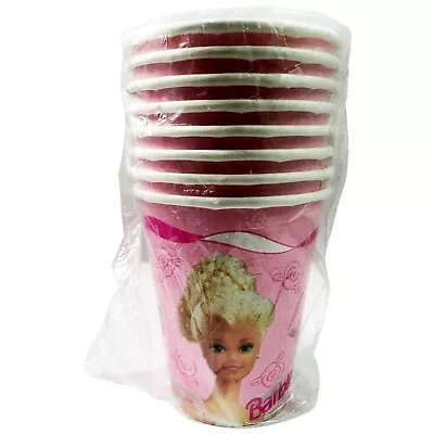 BARBIE VINTAGE 1995 'Ballerina' PAPER CUPS (8)   Beverage Drinking Party Pink • $12.50