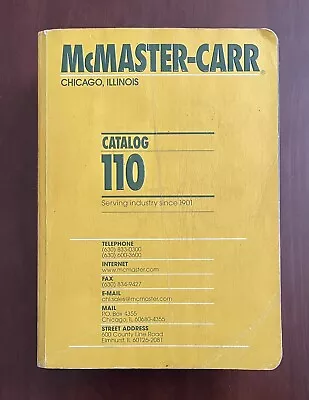 (3592 Pages) McMaster-Carr ATLANTA GEORGIA Catalog #110 PB • $12.95