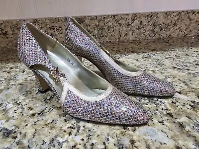 Margaret Jerrold Vintage Sparkly Heels Womens Size 5.5 Made In Spain • $62.97