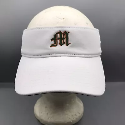 NIKE University Miami UM Hurricanes White Logo Adjustable Visor Hat Cap Fishing • $15