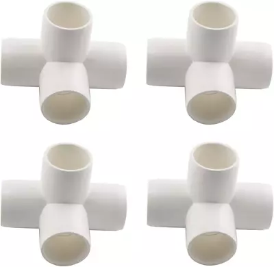Tech 4-Pack 3/4  4 Way PVC Fitting Elbow Furniture Grade Pipe Connector For DIY  • $30.99