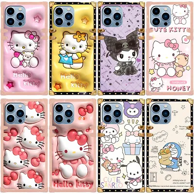 For Apple IPhone 15 Pro Max 14 13 12 11 XS XR Cute Hello Kitty Square Case Cover • $15.99