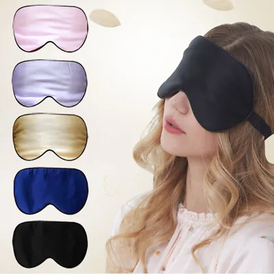 $7.99 • Buy 100% Pure Silk Sleeping Eye Mask Sleep Soft Blindfold Lights Out Travel Relax AU