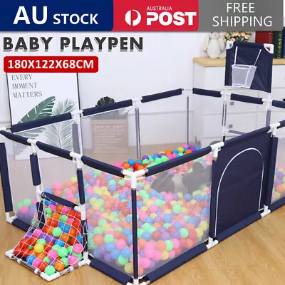 Baby Playpen Foldable Mat Play Pen 12 Panel Interactive Safety Game Fence • $47.63