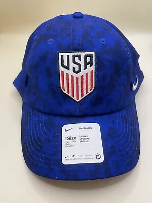 Nike Team USA Men’s Hat Cap Heritage 86 Unissex Adjustable One Size Blue New • $24.99