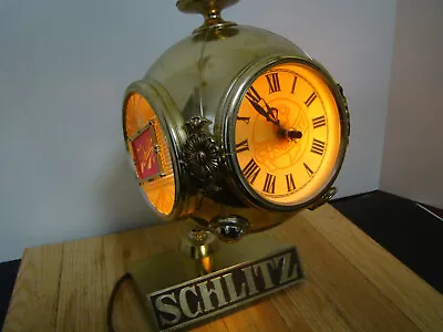Vintage SCHLITZ BEER Clock Lighted Sign Cash Register Topper Bar Light 1972 RARE • $125