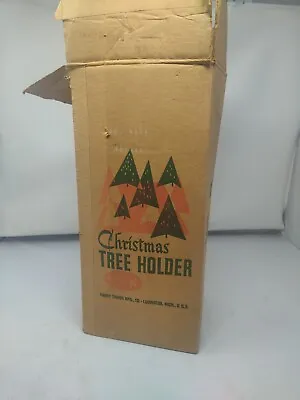 $17.99 • Buy Vintage Christmas Tree Stand Red With Aluminum Legs MCM Handy Things Model 14