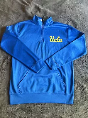 UCLA BRUINS Knights Apparel 1/4 Zip Logo Pullover Jacket Blue Large • $22.95