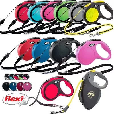 Flexi Retractable Dog / Puppy Lead Classic Neon Comfort Giant Cord / Tape Leash • £15.05