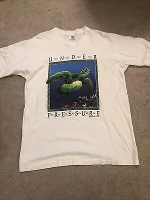 Vintage Sea Turtle Shirt Mens XL White Under Pressure Human I Tees Ocean USA Tee • $29.99