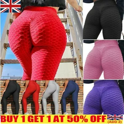 £6.64 • Buy 2 PACK TikTok Leggings Women Anti-Cellulite Gym Fitness Sport Yoga Pants Thight!