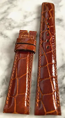 Genuine MOVADO 16mm Crocodile Brown Watch Leather Band Strap • $25.99