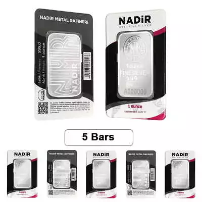 Lot Of 5 - 1 Oz Nadir Refinery Silver Bar .999 Fine (In Assay) • $156.83