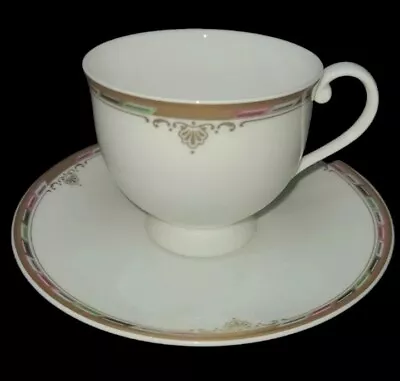 4 Vintage Mikasa Venetian Palace AK010 Footed Cup & Saucer Sets Discontinued  • $7.80
