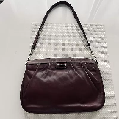 Vintage 70s ETIENNE AIGNER Medium Leather Clutch Bag Handbag OXBLOOD • $28.97