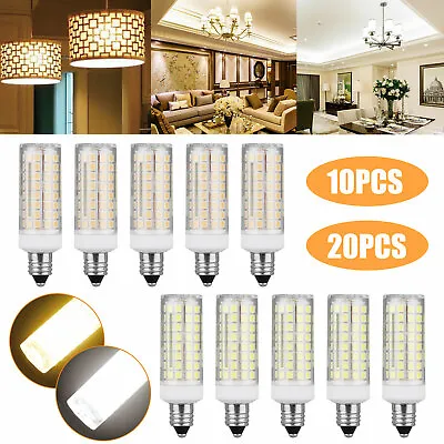 9W E12 LED Corn Bulb Light 6000K Candelabra Ceiling Fan Daylight Ceramics Lamp • $9.48