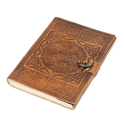 Handmade Leather A5 'Sorcha' Journal Notebook With Unlined Paper & Bookmark • £13.90