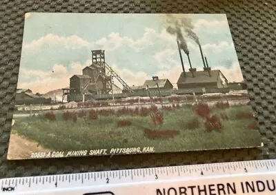 1910 Era Pittsburg KS MINING Postcard Coal Mining Shaft • $7.50